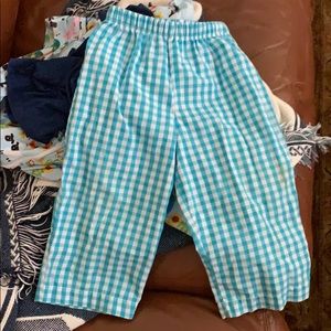 Turquoise plaid pants